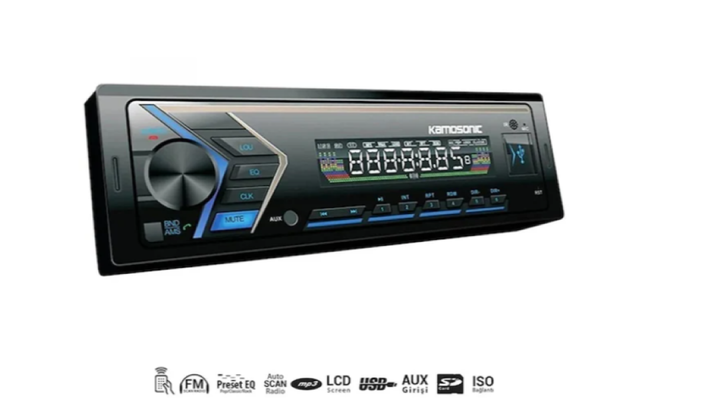 Beta Elektronik - Kamosonic Oto Teyp 4x50w Bt/2xusb/sd/fm/aux Ks-mx800